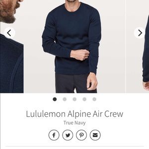 Lululemon alpine air Crew sweater in navy XL